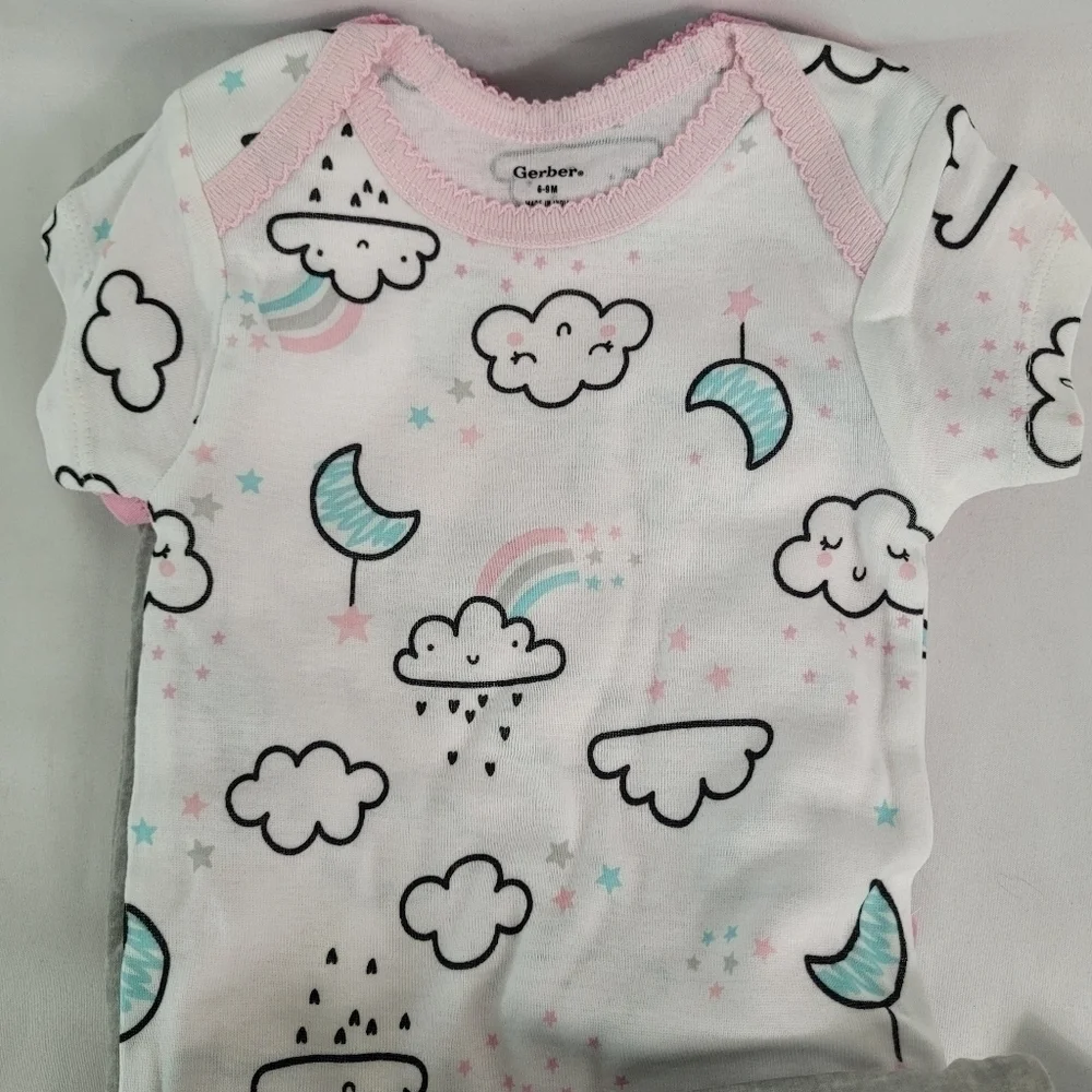 NWT Gerber 8 Pack Babygirl Short Sleeve Onesie Bodysuit 6-9 Months Assorted